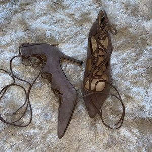 Steve Madden grey suede lace up heel size 7.5
